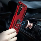 Xiaomi Mi Note 10 Lite Kılıf Yüzüklü Standlı Tank Zırh Silikon - 12