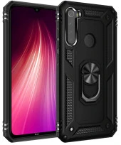 Xiaomi Redmi Note 8 Kılıf Yüzüklü Standlı Tank Zırh Silikon - 1
