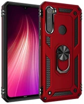 Xiaomi Redmi Note 8 Kılıf Yüzüklü Standlı Tank Zırh Silikon - 5
