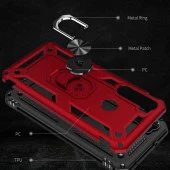 Xiaomi Redmi Note 8 Kılıf Yüzüklü Standlı Tank Zırh Silikon - 9