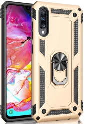 Samsung Galaxy A70 Kılıf Yüzüklü Standlı Tank Zırh Silikon - 3