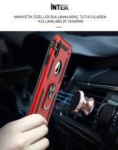 Samsung Galaxy A70 Kılıf Yüzüklü Standlı Tank Zırh Silikon - 8