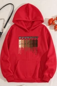 Leopar Kalp Baskılı Oversize Sweatshirt - 5