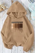 Leopar Kalp Baskılı Oversize Sweatshirt - 1