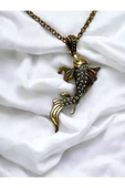İnci Işlemeli Balık Figür Kolye - 4