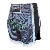 DragonDo MT3020 Apache Muaythai Şort Antrasit Püsküllü Şort Nakışlı Muay Thai Şortu - 3