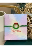 Yılbaşı Noel Çelenk Cam Murano Bileklik Yeni Yıl Temalı Christmas Bileklik - 3