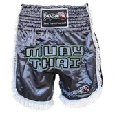 DragonDo MT3020 Apache Muaythai Şort Antrasit Püsküllü Şort Nakışlı Muay Thai Şortu - 1