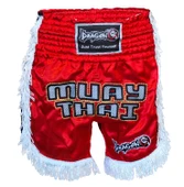 DragonDo MT3020 Apache Muaythai Şortu Kırmızı Püsküllü Şort Nakışlı Muay Thai Şortu - 1