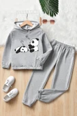 Çocuk Sleep Panda Baskılı Eşofman Takımı - 5