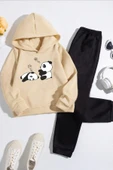Çocuk Sleep Panda Baskılı Eşofman Takımı - 7