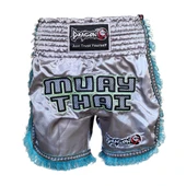 DragonDo MT3020 Apache Muaythai Şortu Gri Püsküllü Şort Nakışlı Muay Thai Şortu - 1