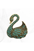 İnci Kuğu Motif Broş - 6