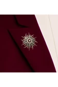 Kristal Taşlı Güneş Motif Broş - 2
