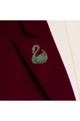 İnci Kuğu Motif Broş - 4