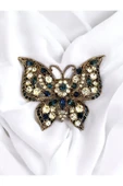 Yakut Swarosvki Taşlı Kelebek Broş - 10