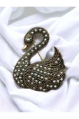 İnci Kuğu Motif Broş - 2