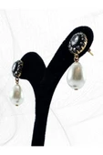 Oval Kesim Zirkon Taşlı İnci Küpe - 8