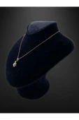 Oval Kesim Zirkon Taşlı Kolye - 4