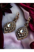 Kristal Taşlı Sallantılı Küpe - 2