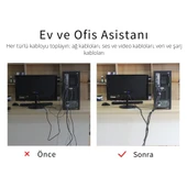 Essager 5 Metre Cırt Cırt Bantlı Kablo Sarıcı Düzenleyici Organizatör, Kesilebilir Kablo Düzenleyici - 5