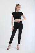 Kadın Likralı Esnek Jean Pantolon Siyah - 3