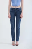 Kadın Slim Fit Likralı Lacivert Jean Pantolon - 5