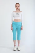 Kadın Likralı Esnek Jean Kapri Turkuaz thumbnail 4
