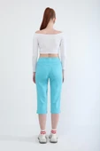 Kadın Likralı Esnek Jean Kapri Turkuaz thumbnail 6