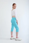 Kadın Likralı Esnek Jean Kapri Turkuaz thumbnail 3