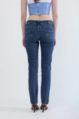 Kadın Slim Fit Likralı Lacivert Jean Pantolon - 7