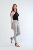 Kadın Likralı Esnek Jean Pantolon Gri - 3