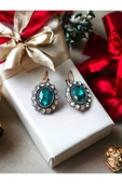 Kristal Taşlı Oval Küpe - 1