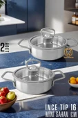 Mini Kapaklı Sahan Tencere 2 Li Set 16 Cm - 1