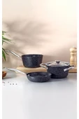 Fecra Starry 4 Parça Mini Granit Tencere Seti Metal Kulplu - 1