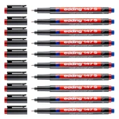 Edding 147 S Permanent Silgili Asetat Kalemi 0.3 mm Kırmızı 10 Adet - 1