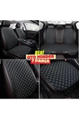 Nissan Skystar Koltuk Deri Minderi 7 Parça Ön Ve Arka Oturak Sırt Dayama Minder siyah-beyaz - 1