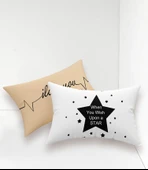 Upstyle 2li Yastık Kılıfı 50x70 cm Only Pano İlove Siyah-Sarı thumbnail 2