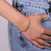 Tek Sıra Üç Renkli Dorika Kelepçe Bileklik - 1