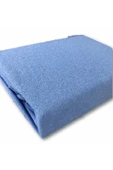 mycey Mavi Lastikli Streç Battal Boy Havlu Çarşaf 180x200 Cm - 1
