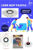 Lider 3 Adet 360° Döner Yuvarlak Mikrofiber Mop Paspas Yedek Ucu - 4