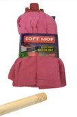 SOFT Mop Mikrofiber Havlu Paspas Mop Ucu Ahşap Sapı Takım - 5
