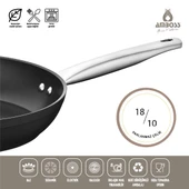 Titania 5 Parça Yanmaz Yapışmaz Titanyum Kaplama 24 Cm Tencere Tava Seti - 3