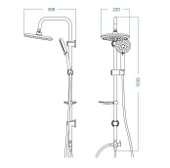 Artema Flow Round Banyo Bataryası + Lavabo Bataryası + Duxxa Bolero Duş Sistemi Set - 7