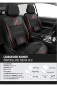 Opel Omega Koltuk Kılıfı Carbon Deri Kırmızı - 1