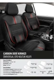 Renault Captur Koltuk Kılıfı Carbon Deri Kırmızı - 1