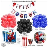 ÖRÜMCEK ADAM 8 KİŞİLİK DOĞUM GÜNÜ SETİ - 2