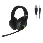 LENOVO LECOO HT406 Stereo USB 3.5mm Jack RGB Led Aydınlatma Siyah Gaming Mikrofonlu Kulaklık - 6