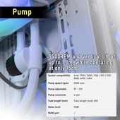 BITFENIX 240mm CUBE 240 AIO-240-WW27A-RP ARGB Sıvı Soğutmalı AM5-11851p İşlemci Fanı Beyaz thumbnail 3