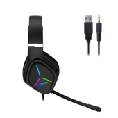 LENOVO LECOO HT406 Stereo USB 3.5mm Jack RGB Led Aydınlatma Siyah Gaming Mikrofonlu Kulaklık - 3